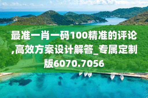 最準(zhǔn)一肖一碼100精準(zhǔn)的評論,高效方案設(shè)計解答_專屬定制版6070.7056