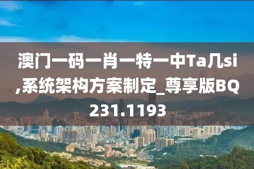 澳門一碼一肖一特一中Ta幾si,系統架構方案制定_尊享版BQ231.1193