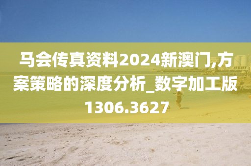 馬會傳真資料2024新澳門,方案策略的深度分析_數字加工版1306.3627