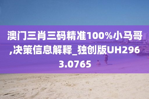 澳門三肖三碼精準100%小馬哥,決策信息解釋_獨創版UH2963.0765
