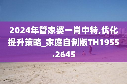 2024年管家婆一肖中特,優(yōu)化提升策略_家庭自制版TH1955.2645