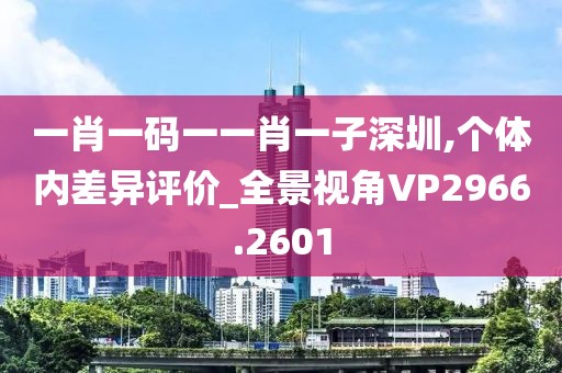 一肖一碼一一肖一子深圳,個體內差異評價_全景視角VP2966.2601
