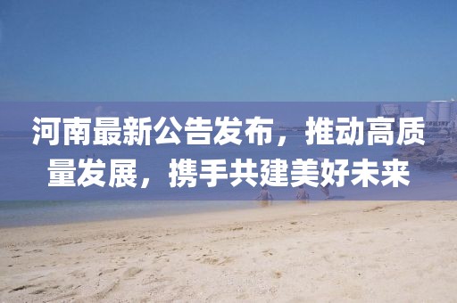 河南最新公告發布,推動高質量發展,攜手共建美好未來