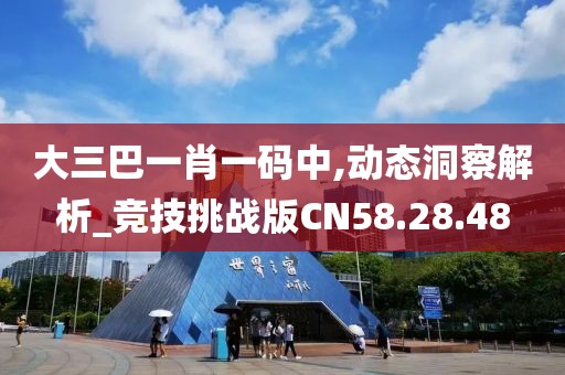 大三巴一肖一碼中,動態洞察解析_競技挑戰版CN58.28.48