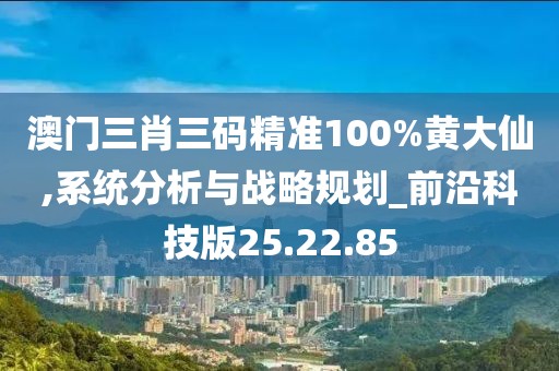 澳門三肖三碼精準100%黃大仙,系統(tǒng)分析與戰(zhàn)略規(guī)劃_前沿科技版25.22.85