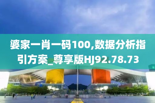 婆家一肖一碼100,數據分析指引方案_尊享版HJ92.78.73