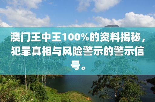 澳門王中王100%的資料揭秘,犯罪真相與風(fēng)險(xiǎn)警示的警示信號(hào)。