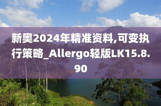 新奧2024年精準資料,可變執行策略_Allergo輕版LK15.8.90