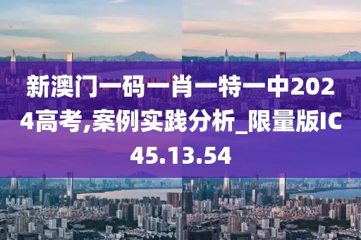新澳門一碼一肖一特一中2024高考,案例實踐分析_限量版IC45.13.54