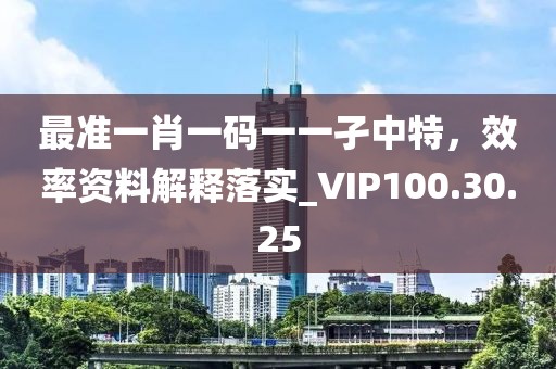 最準一肖一碼一一孑中特,效率資料解釋落實_VIP100.30.25