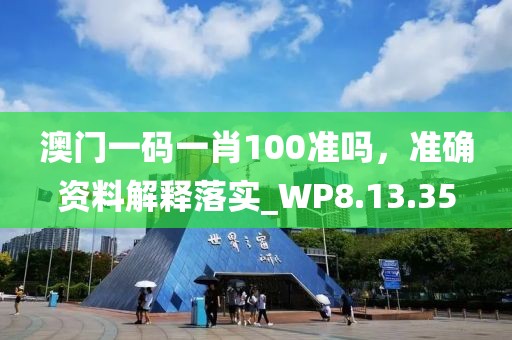 澳門一碼一肖100準嗎，準確資料解釋落實_WP8.13.35