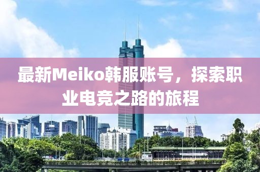 最新Meiko韓服賬號,探索職業電競之路的旅程