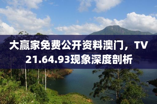 大贏家免費公開資料澳門,TV21.64.93現象深度剖析