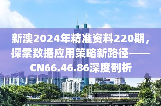 新澳2024年精準資料220期,探索數據應用策略新路徑——CN66.46.86深度剖析