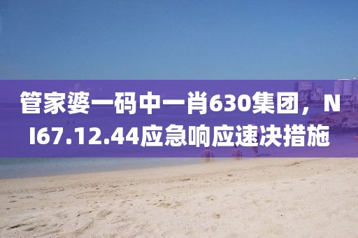 管家婆一碼中一肖630集團(tuán)，NI67.12.44應(yīng)急響應(yīng)速?zèng)Q措施