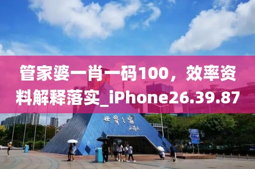 管家婆一肖一碼100,效率資料解釋落實(shí)_iPhone26.39.87