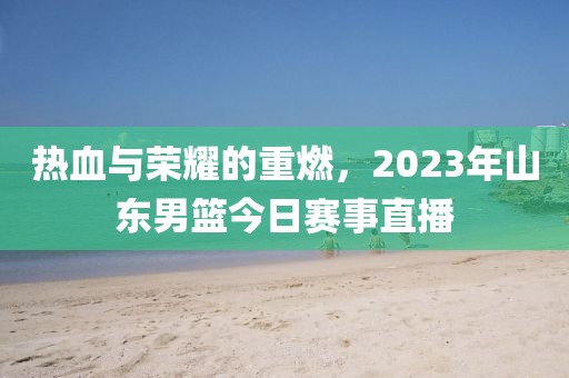 熱血與榮耀的重燃，2023年山東男籃今日賽事直播