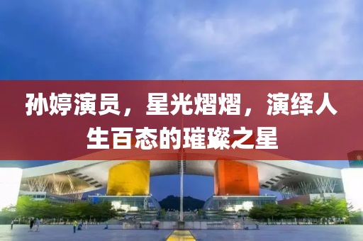 孫婷演員，星光熠熠，演繹人生百態(tài)的璀璨之星