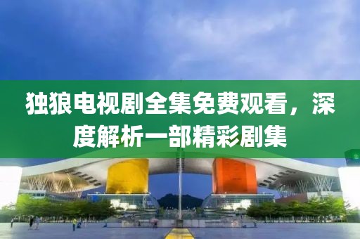 獨狼電視劇全集免費觀看,深度解析一部精彩劇集