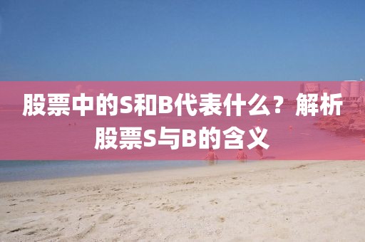 股票中的S和B代表什么?解析股票S與B的含義