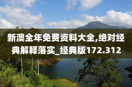 新澳全年免費資料大全,絕對經典解釋落實_經典版172.312