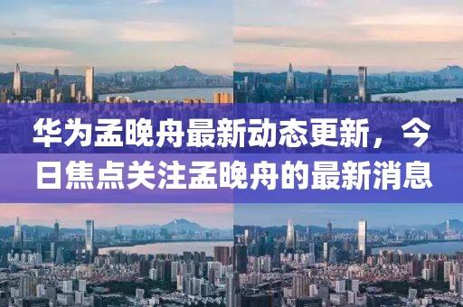 華為孟晚舟最新動態更新，今日焦點關注孟晚舟的最新消息