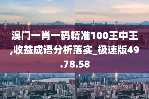 溴門一肖一碼精準100王中王,收益成語分析落實_極速版49.78.58