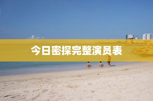 今日密探完整演員表
