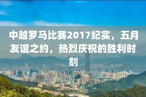中越羅馬比賽2017紀實，五月友誼之約，熱烈慶祝的勝利時刻