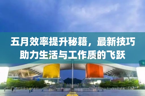 五月效率提升秘籍，最新技巧助力生活與工作質的飛躍