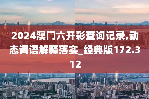 2024澳門六開彩查詢記錄,動態詞語解釋落實_經典版172.312