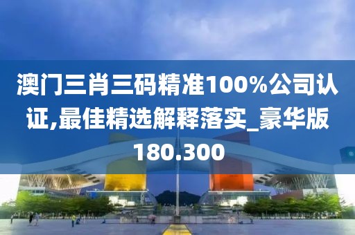 澳門三肖三碼精準100%公司認證,最佳精選解釋落實_豪華版180.300