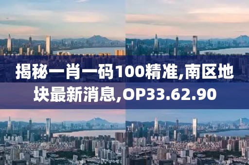 揭秘一肖一碼100精準,南區地塊最新消息,OP33.62.90
