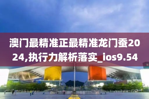 澳門最精準正最精準龍門蠶2024,執行力解析落實_ios9.54